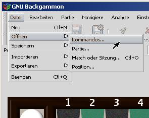 Kommando ffenen (gnubg vers. 0.14)