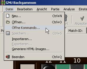 Kommando ffenen (gnubg vers. 0.16)